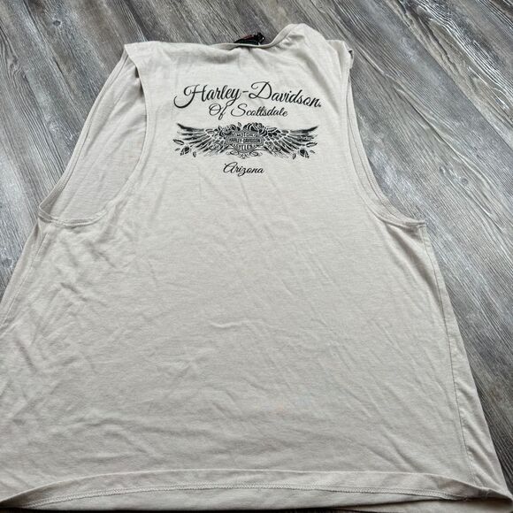 Harley Davidson Women's 2Xl Scottsdale Arizona Cream Tank Top - Picture 4 of 5